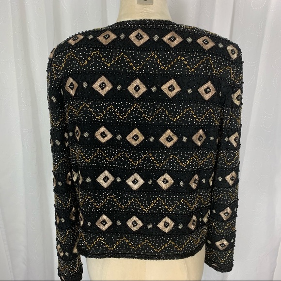 Papell Boutique Evening beaded silk jacket - Picture 3 of 10